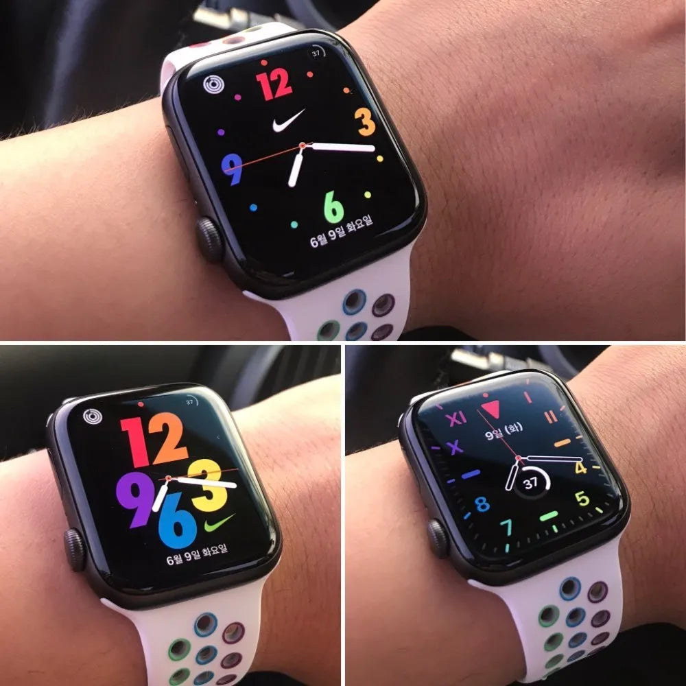 Silicone sports wristband in black, rainbow or white with single buckle closure