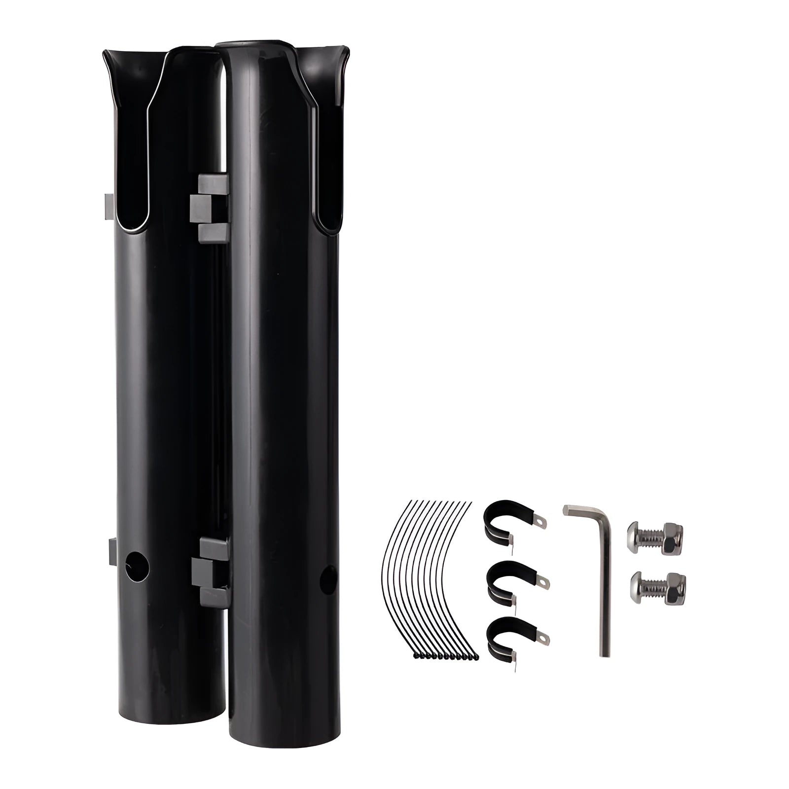 Motorcycle electric bicycle fishing rod rack with double-layer plastic frame construction