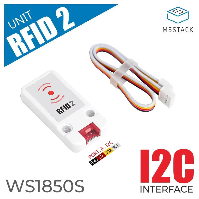 WS1850S RFID sensor module on a white background with an HY2.0-4P connection cable.