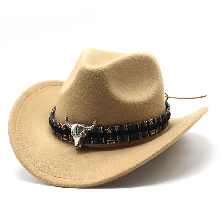 Western cowboy hat with bell crown in polyester fabric available in multiple colours for unisex size M