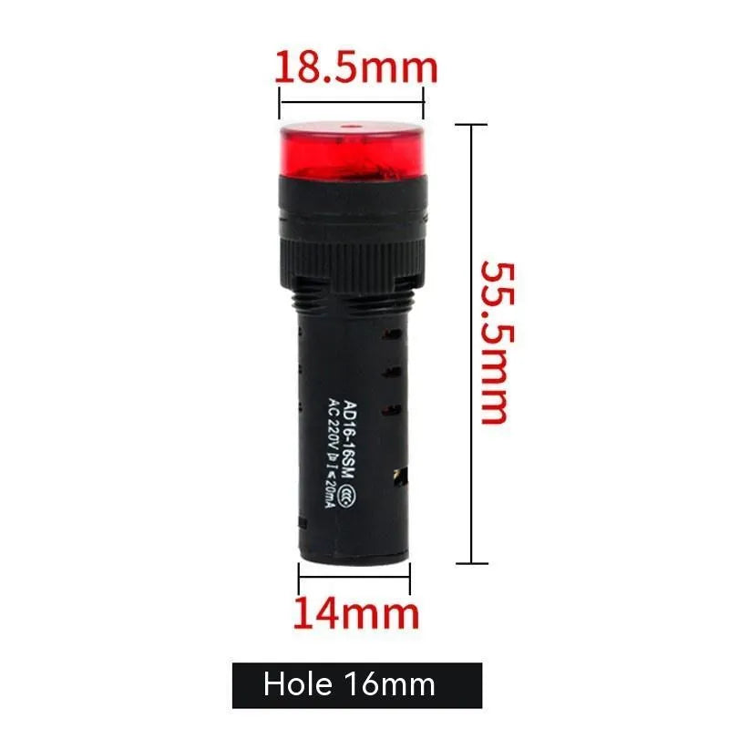 Red AD16-22SM 22mm round flashing sound and light buzzer for panel mounting