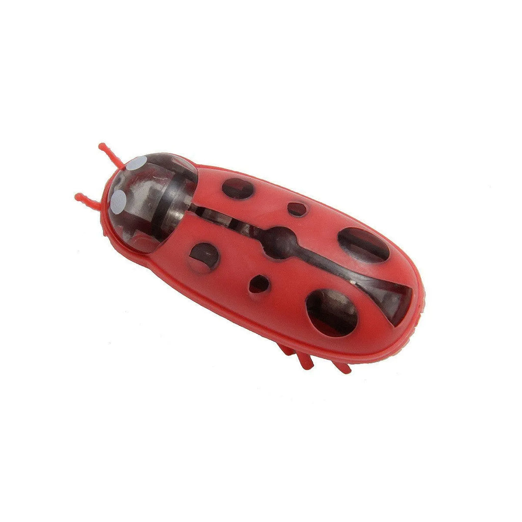Electric jumping insect cat teaser toy showing miniature plastic construction with nano insect movement mechanism