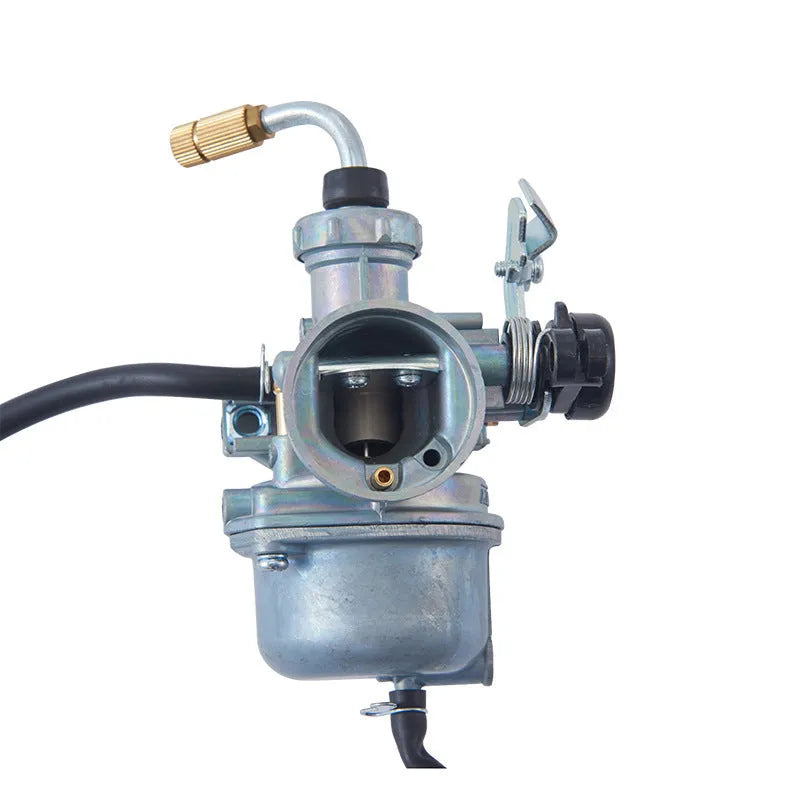 Motorcycle carburettor assembly for PE26 and Ba Jia specifications with flat suction plunger design