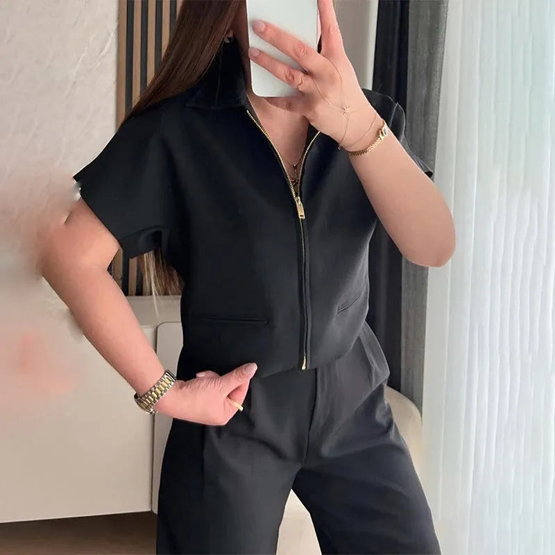 Oversized casual shirt in polyester fabric available in black, white and yellow colours with short sleeves