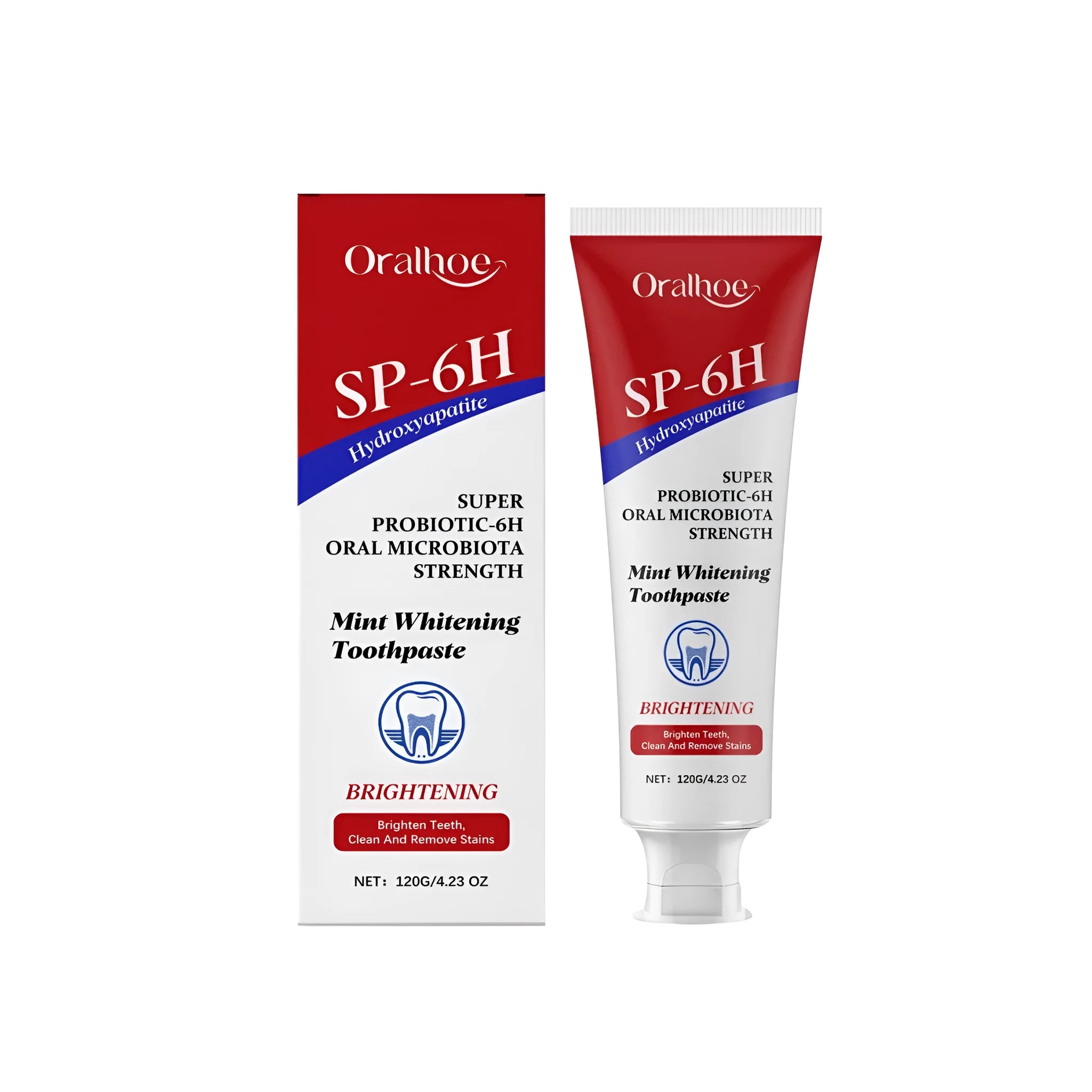 120g tube of Mint Bright White fluoride-free toothpaste with hydroxyapatite.
