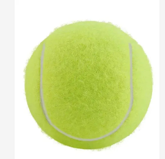 Rubber dog tennis ball in assorted bright colours with 6.3cm diameter for bite-resistant fetch play