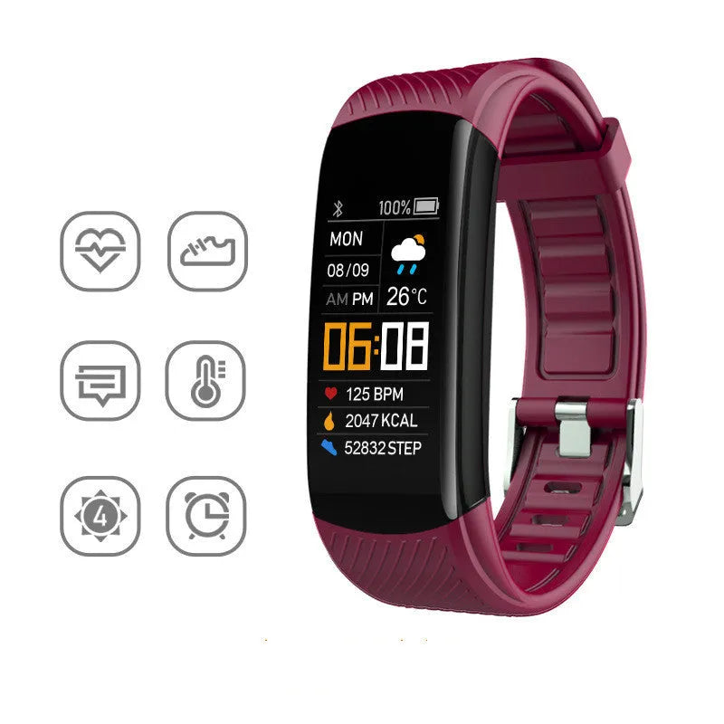 C5S model smart fitness bracelet with colour screen on a flexible TPU wrist strap