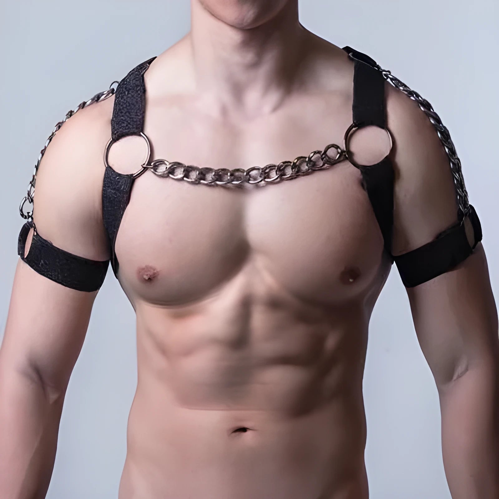 Adjustable elastic belly band corset in black with metal chain YLM-123 specification