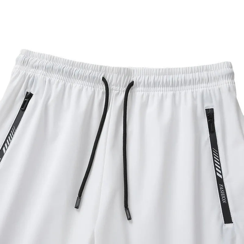 Men's quick-dry loose fit sports shorts in black grey white colours