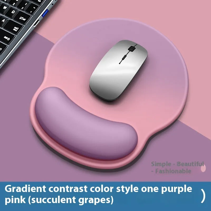 Gradient girl silicone mouse mat with wristband on desk 220x250mm