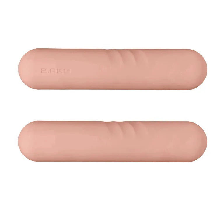 Hand-drawn silicone-grip dumbbell stick in various colours and weights for fitness training.