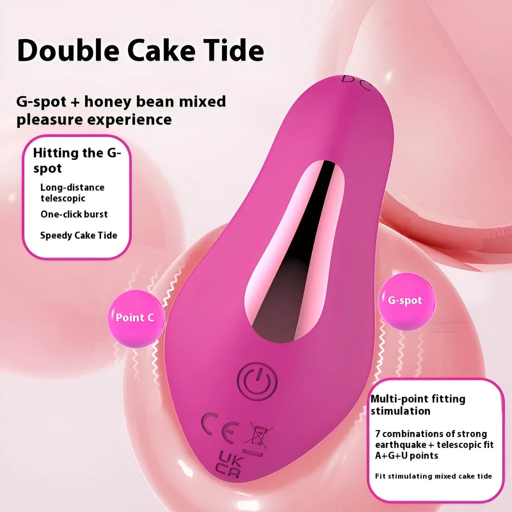 Rose red silicone wearable female massager with butterfly shape and USB charging port