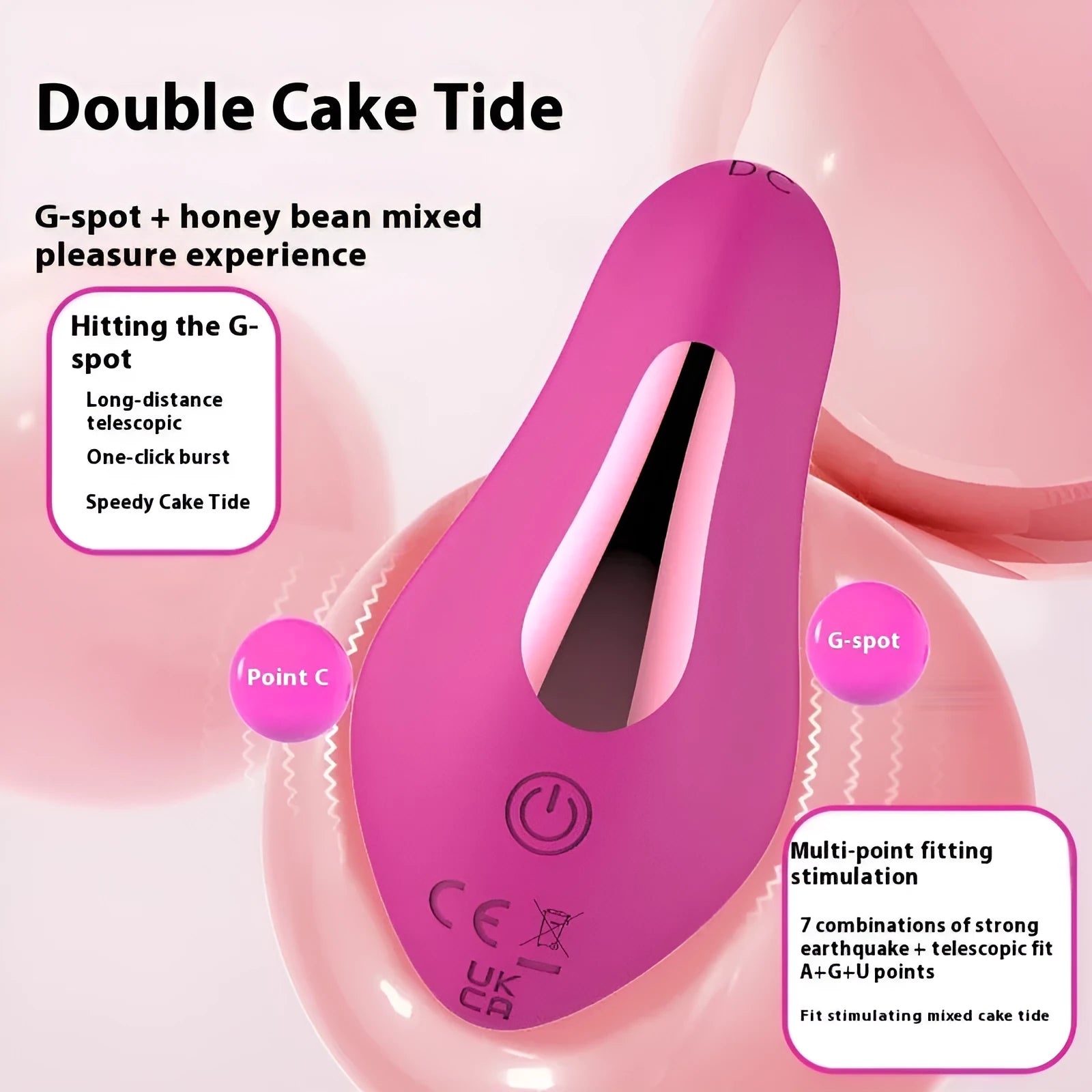 Rose red silicone wearable female massager with butterfly shape and USB charging port