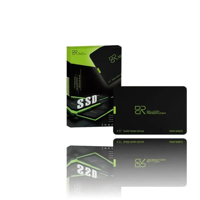 Black J11 2.5-inch SATA solid state drive showing front and connection side