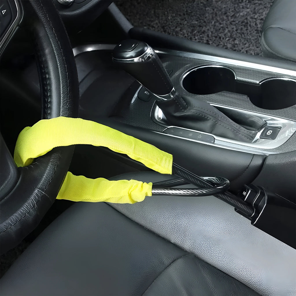 Red car steering wheel lock for General Motors vehicles with iron construction