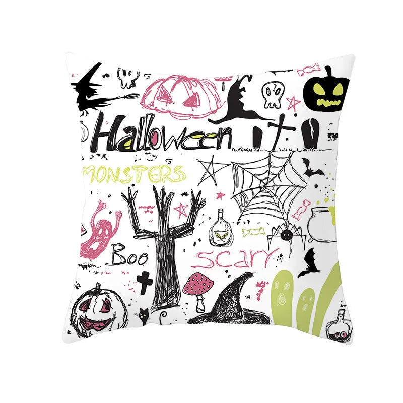 Halloween pillowcase 45x45cm peach skin fabric modern simple square cushion cover for sofa