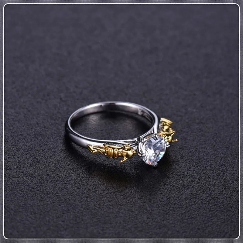 Black gold crown ring for cosplay with detailed modelling and copper construction