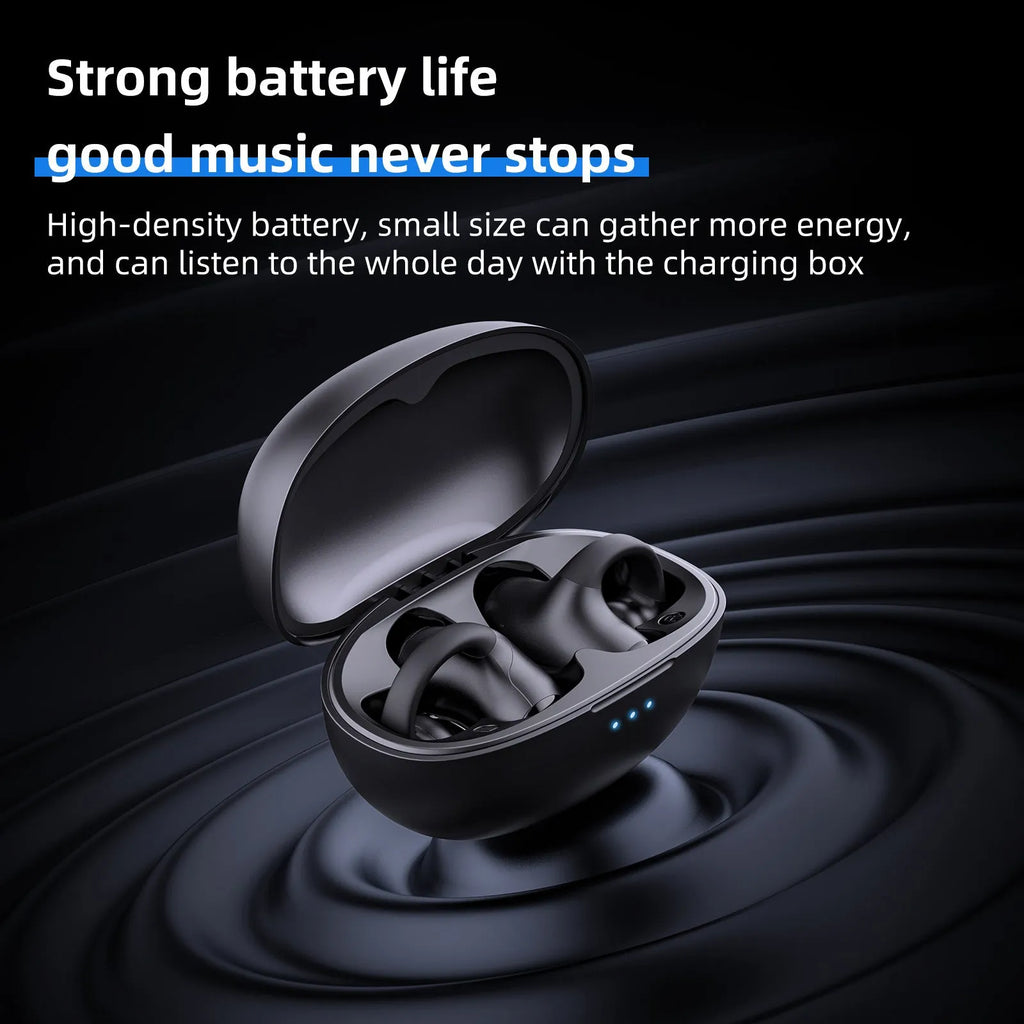 Black and white T306 Bluetooth wireless clip-on gaming headset with sports earhook design