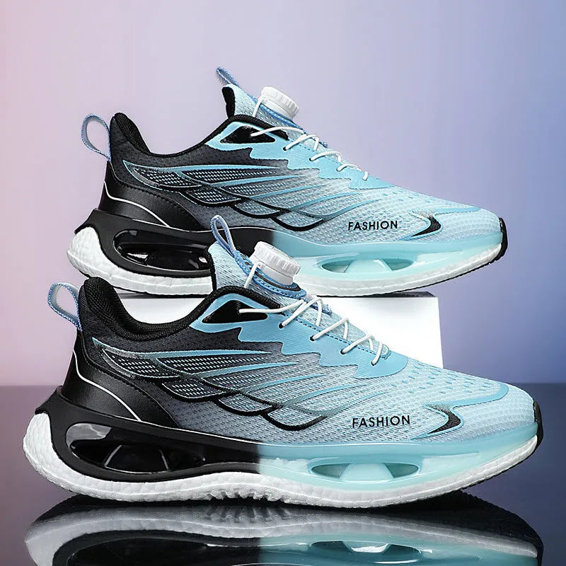 Youth button sneaker with shock absorption rotating function in casual sports style