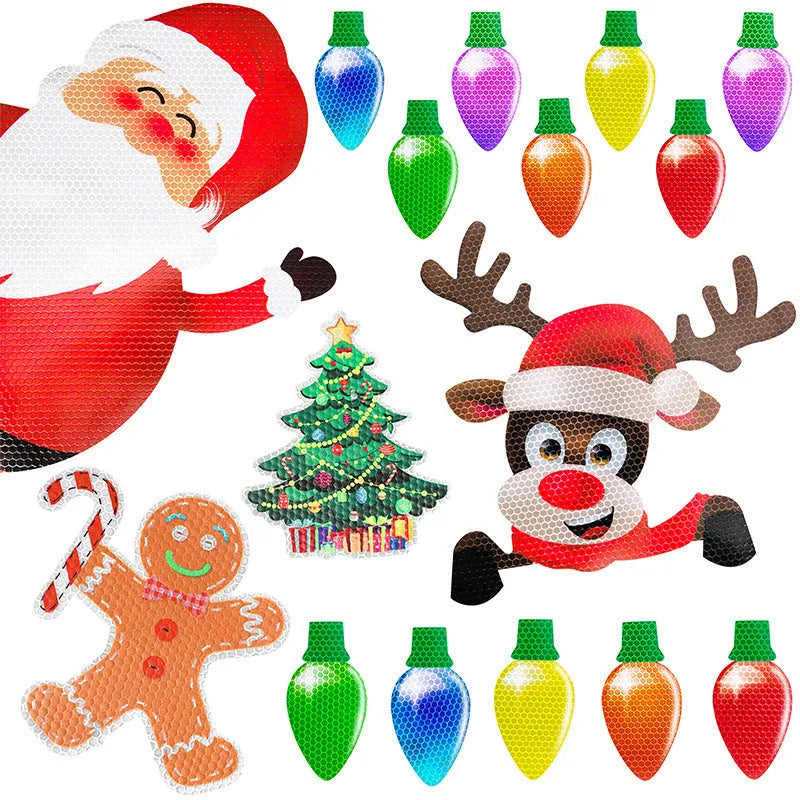 Christmas light bulb reflective magnetic paste set with white honeycomb material