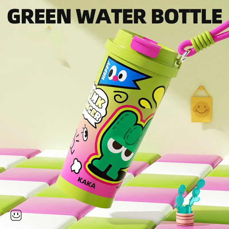 Creative style 500ml vacuum cup in green, black, pink purple, or blue and red with stainless steel shell.