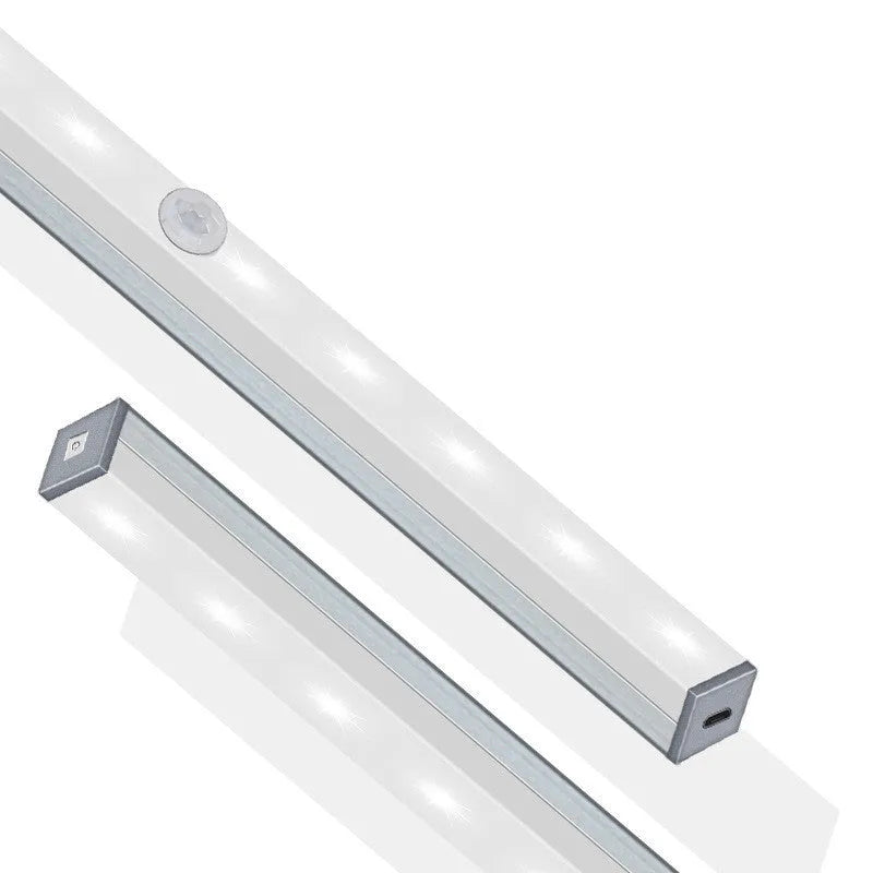 USB rechargeable human body induction LED closet light with magnetic back in white and warm white colour options.