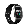 Black waterproof smart bracelet with a 1.4-inch screen on a silicone wrist strap.