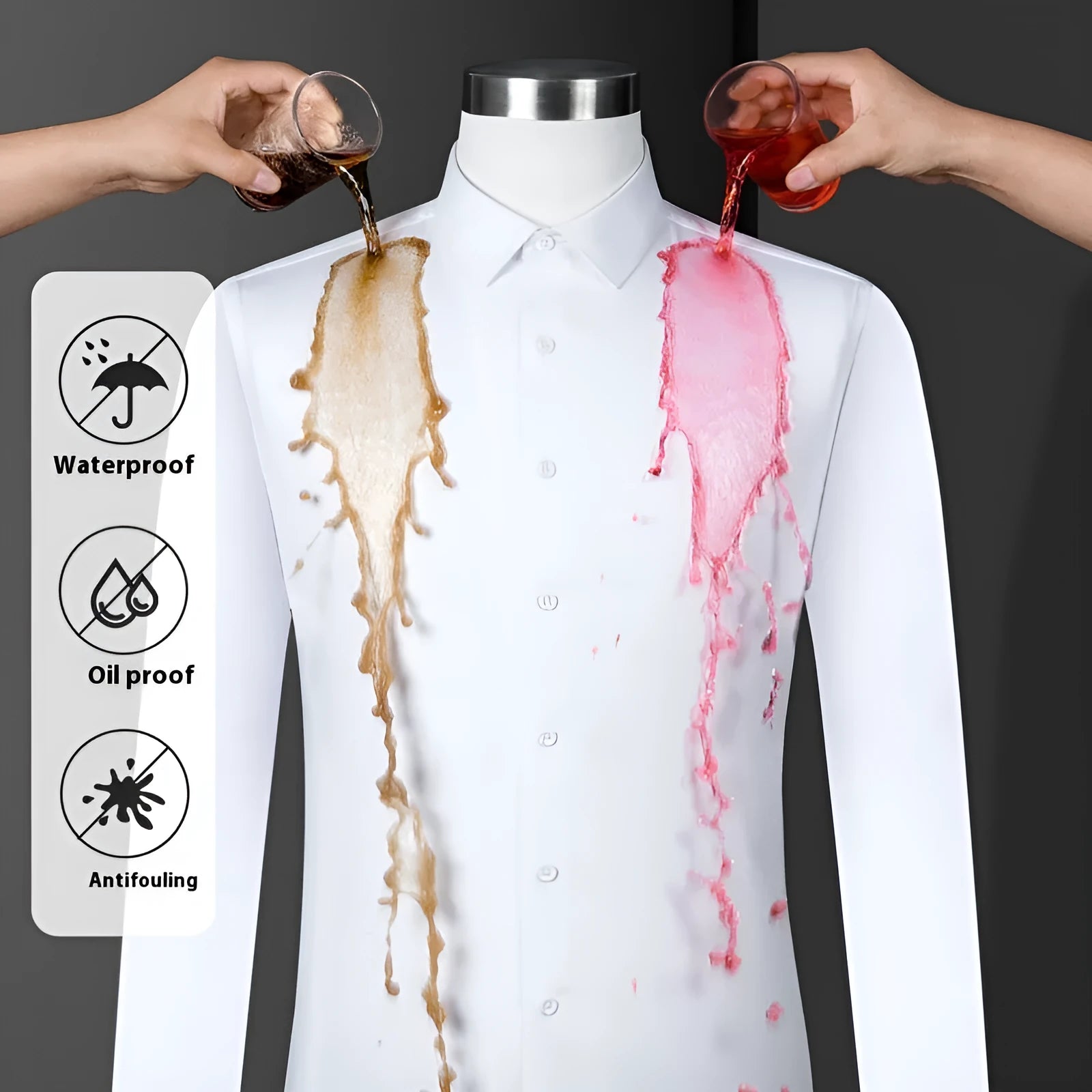 Men's bamboo fibre short sleeve business shirt with square collar in slim fit