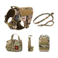 Outdoor Tactics five-piece training dog harness set in camouflage polyester material