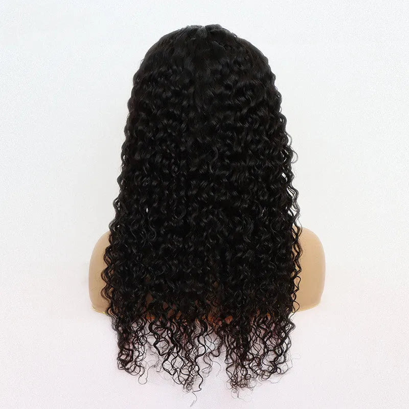 Brazilian Water Wave Headband Human Hair Wig for Ladies Medium Long Hair 8-18 Inch Lengths Can Be Dyed Any Skin Colour Photo Colour Natural Look