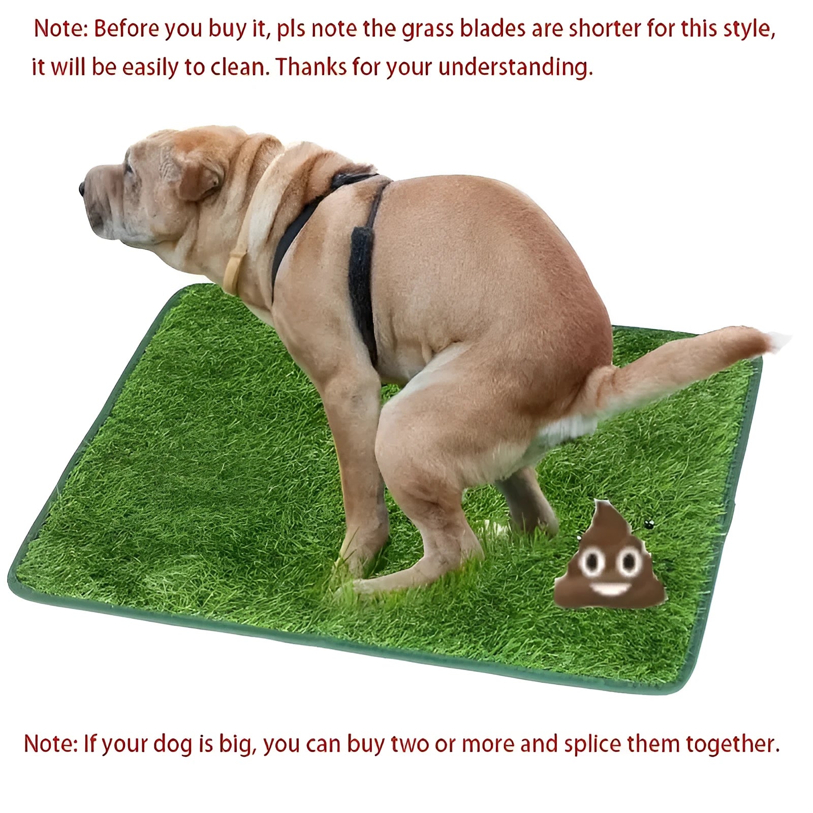 Artificial grass dog toilet mat for indoor pet training with three size options