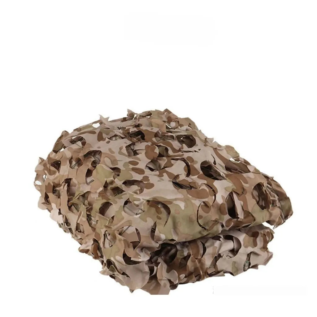 Green camouflage cover net showing multiple pattern options including desert and snow camouflage for outdoor use