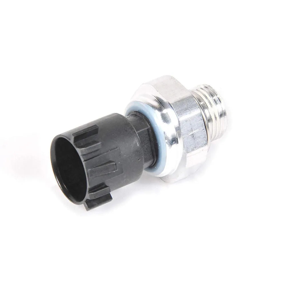 Silver automobile fuel pressure sensor with metallic finish for vehicle fuel system