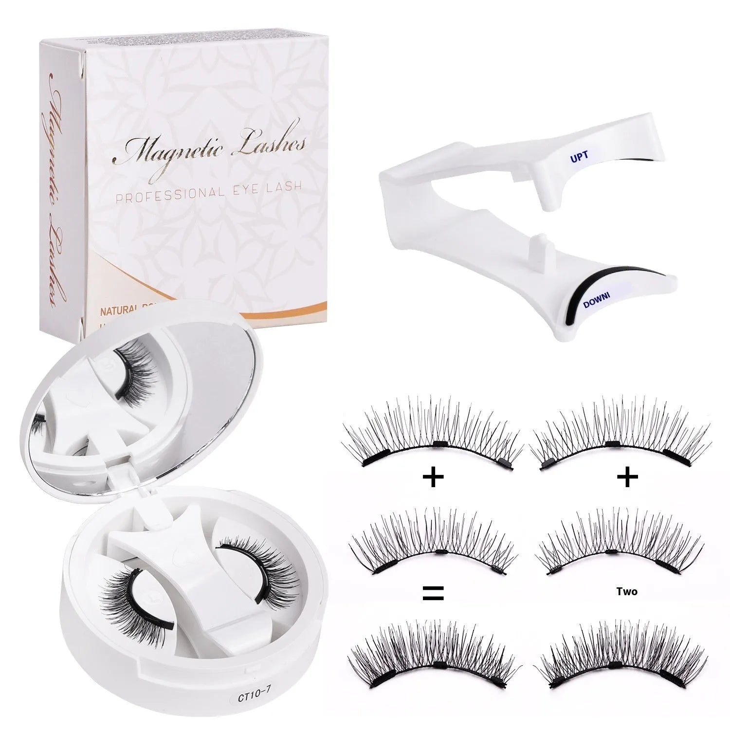 Magnetic false eyelashes integrated soap holder for portable CT10 series cosmetic tools with included eyelashes box
