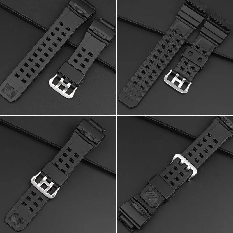 Camouflage TPU watch strap with silver buckle for single hair watch systems
