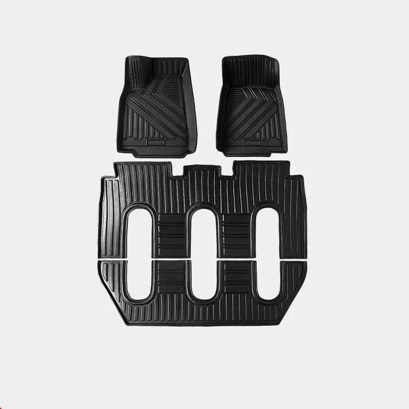 Waterproof TPE rubber car mats for Tesla Model X with tailbox cushion and foot pads