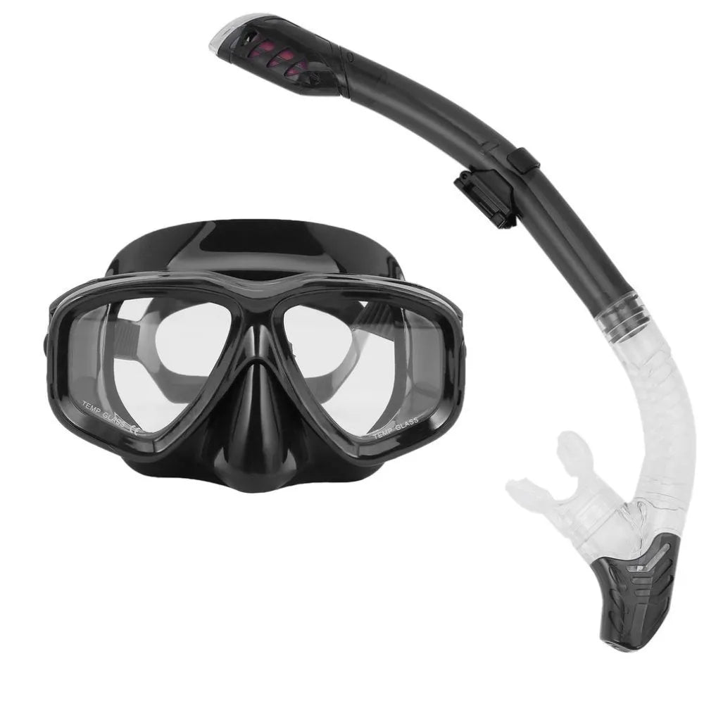 Diving mask with PC frame, anti-fog lens, silicone mouthpiece and adjustable strap in multiple colour options
