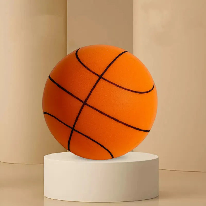 Silent high density foam sports ball in bright assorted colours for indoor basketball training