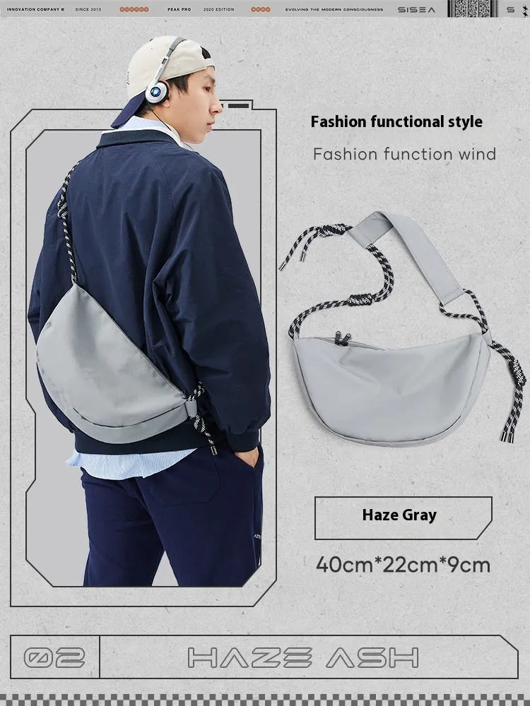 Men's large capacity nylon messenger bag in urban simplicity style