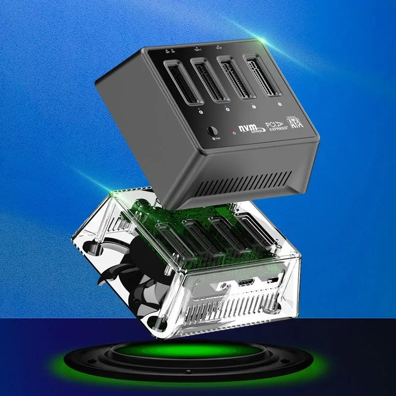 Aluminium M2 dual protocol SSD enclosure base with European standard K30174P2 colour finish
