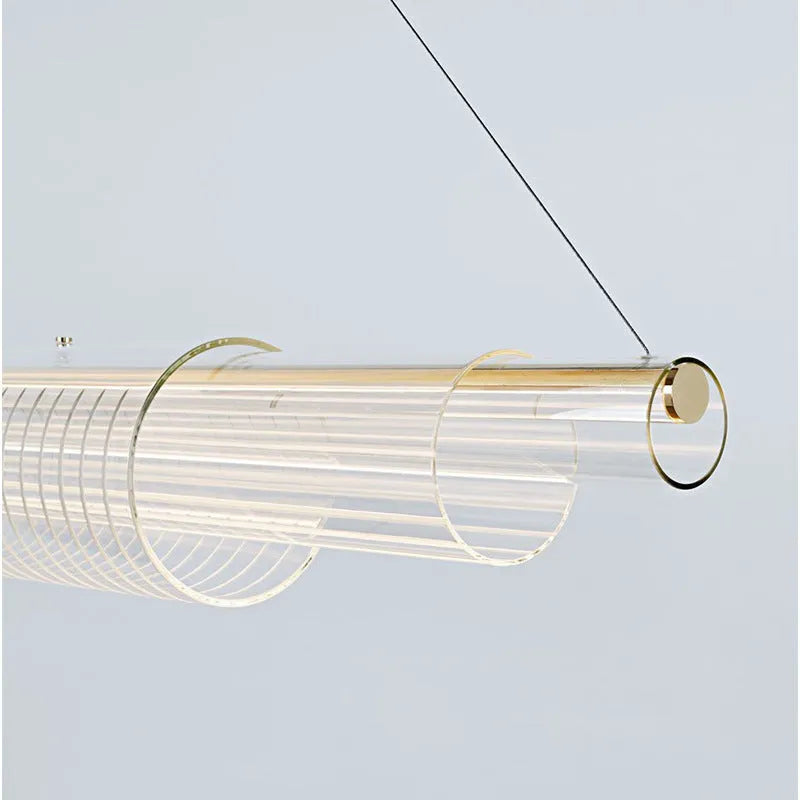 Modern minimalist glass pendant lamp with iron body in three hanging lengths