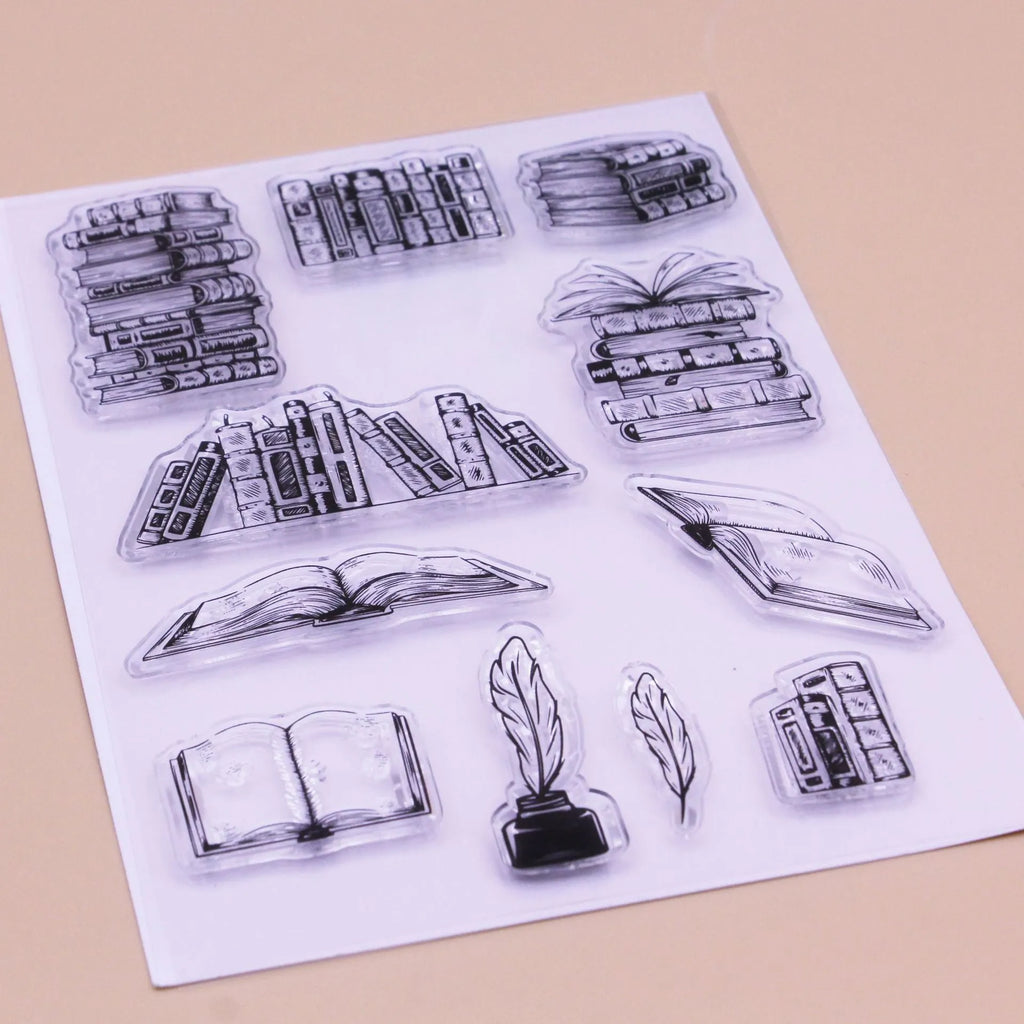 White seal pattern silicone stamp measuring 11 by 16 centimetres for transparent journal and card crafting.