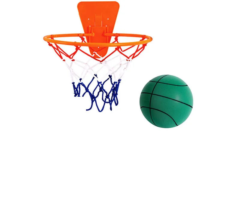 Silent high density foam sports ball in bright assorted colours for indoor basketball training