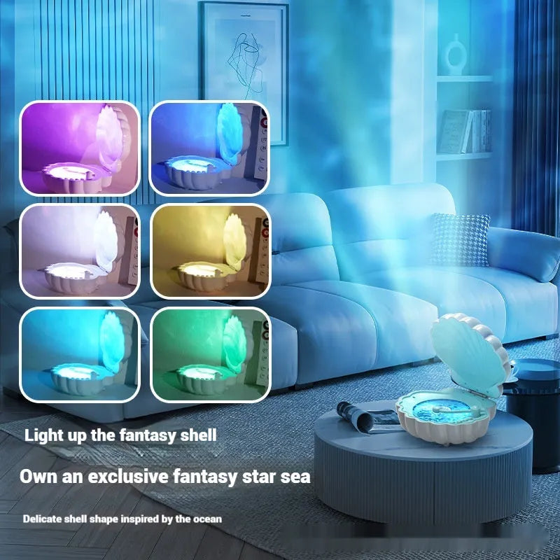 Retro vinyl record player shaped shell lamp in blue, purple colour options.