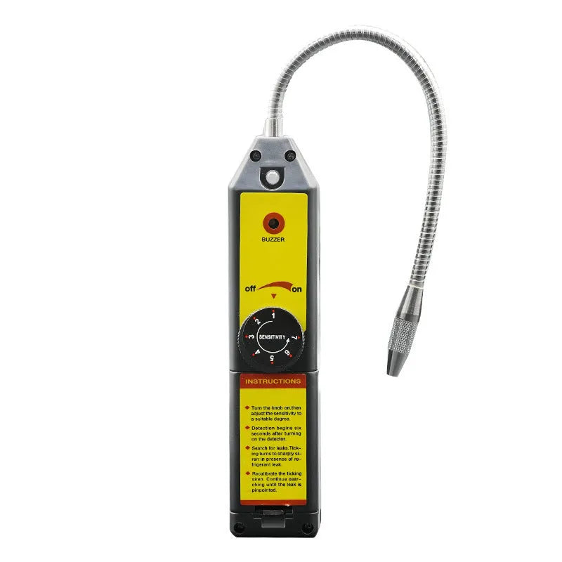 WJL-6000 electronic halogen leak detector with 20cm probe on a workbench.