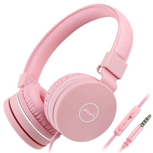 Bengoo C30 wired over-ear headphones with microphone in mint green colour with braided cable