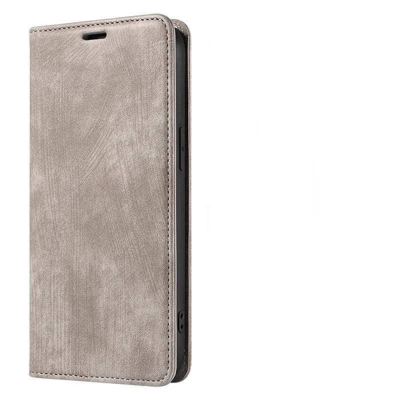 Leather and TPU magnetic flip phone case for iPhone in multiple solid colours.