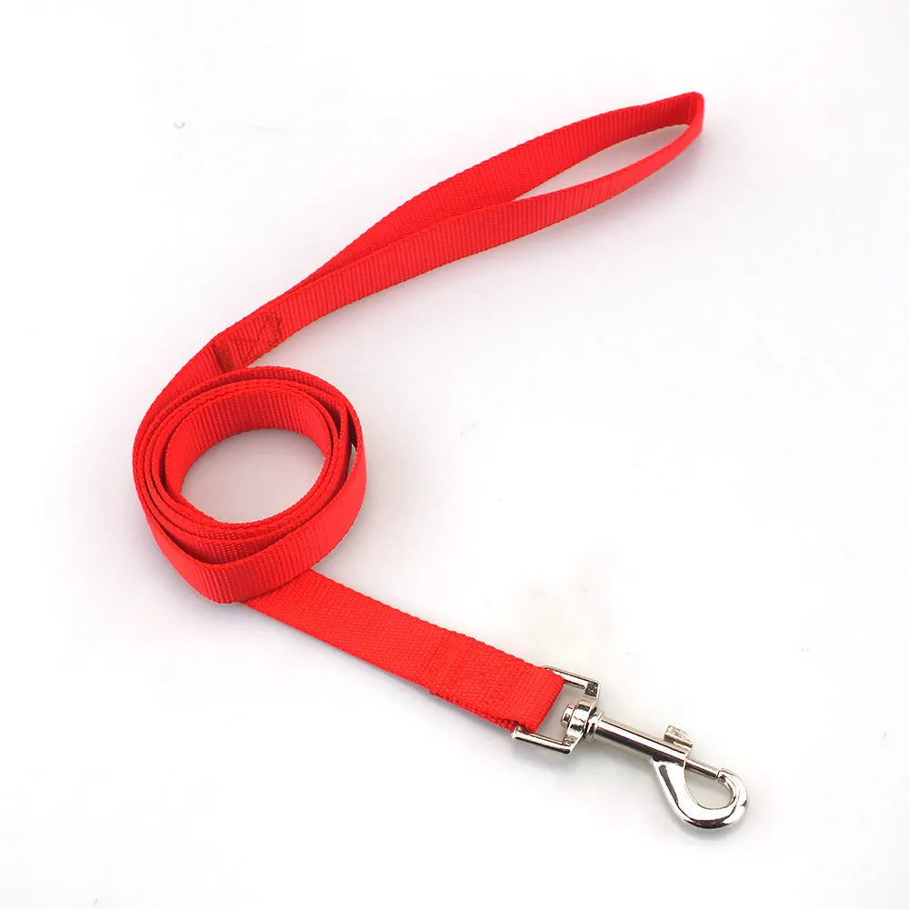 Solid colour dog training rope leash with hand-holding handle in various colour options
