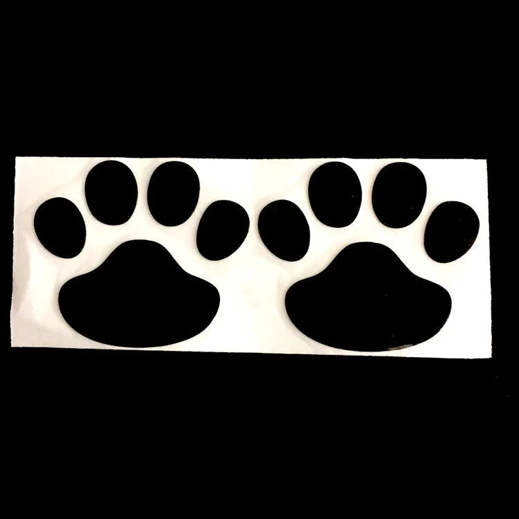 7cm long PVC car sticker with footprint design for bumper application in red, silver, gold or black colours
