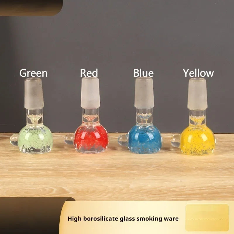 7cm coloured glass tobacco pipe cigarette holder in geometric shape with transparent blue green red yellow options
